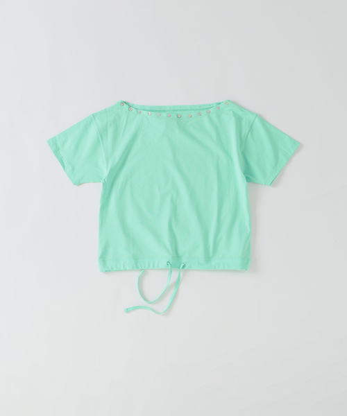 Oriens JOURNAL STANDARD（オリエンス ジャーナルスタンダード）の「ボタンオフショルダーTシャツ（Tシャツ/カットソー・レディース・パープル/ネイビー/モスグリーン・FREE）」の20枚目の写真