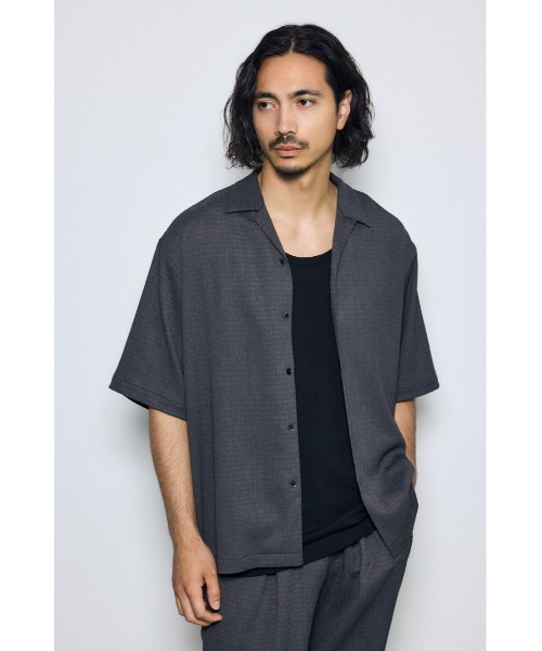 AZUL by moussy(アズールバイマウジー)の「【セットアップ対応】楊柳リラックス半袖シャツ 夏服 春服 秋服(シャツ/ブラウス・メンズ・ブラック/ブルー/グレー・LARGE/MEDIUM)」の18枚目の写真