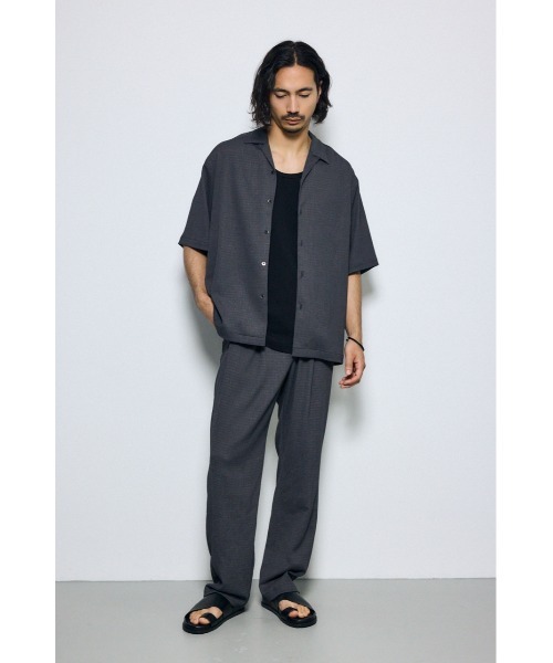 AZUL by moussy(アズールバイマウジー)の「【セットアップ対応】楊柳リラックス半袖シャツ 夏服 春服 秋服(シャツ/ブラウス・メンズ・ブラック/ブルー/グレー・LARGE/MEDIUM)」の20枚目の写真