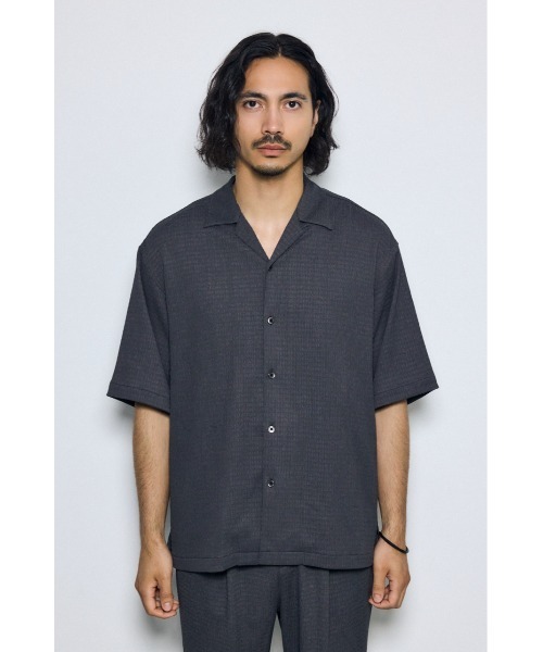 AZUL by moussy(アズールバイマウジー)の「【セットアップ対応】楊柳リラックス半袖シャツ 夏服 春服 秋服(シャツ/ブラウス・メンズ・ブラック/ブルー/グレー・LARGE/MEDIUM)」の21枚目の写真