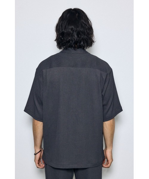 AZUL by moussy(アズールバイマウジー)の「【セットアップ対応】楊柳リラックス半袖シャツ 夏服 春服 秋服(シャツ/ブラウス・メンズ・ブラック/ブルー/グレー・LARGE/MEDIUM)」の11枚目の写真