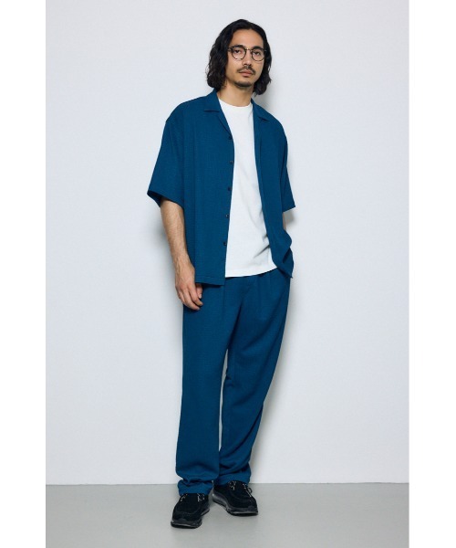 AZUL by moussy(アズールバイマウジー)の「【セットアップ対応】楊柳リラックス半袖シャツ 夏服 春服 秋服(シャツ/ブラウス・メンズ・ブラック/ブルー/グレー・LARGE/MEDIUM)」の5枚目の写真