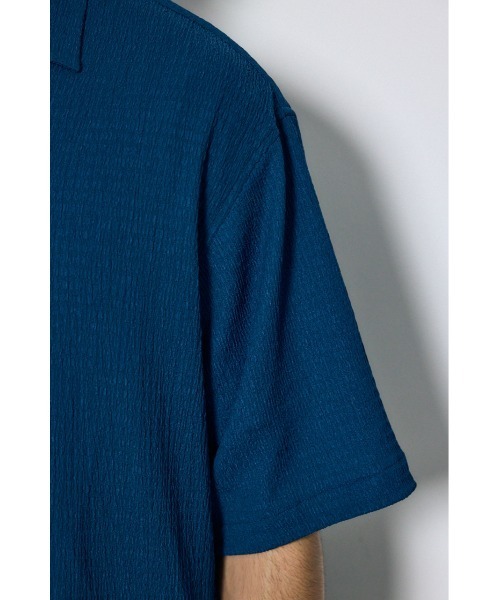 AZUL by moussy(アズールバイマウジー)の「【セットアップ対応】楊柳リラックス半袖シャツ 夏服 春服 秋服(シャツ/ブラウス・メンズ・ブラック/ブルー/グレー・LARGE/MEDIUM)」の10枚目の写真