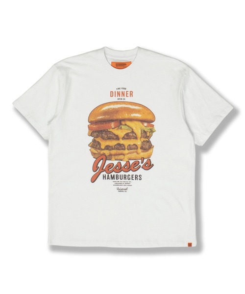 UNIVERSAL OVERALL（ユニバーサルオーバーオール）の「UNIVERSAL OVERALL HAMBURGER SS TEE（Tシャツ/カットソー・メンズ・ブラウン/ホワイト・L/M）」の3枚目の写真