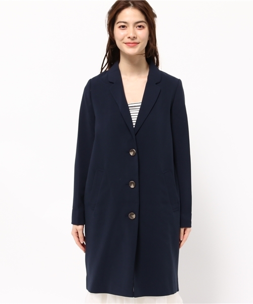 earth music&ecology（アースミュージックアンドエコロジー）の「【2016Spring】チェスターコート（チェスターコート・レディース・ネイビー/サックスブルー/グレー/キャメル・SMALL/MEDIUM）」の5枚目の写真