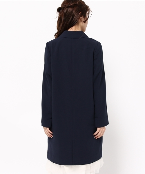 earth music&ecology（アースミュージックアンドエコロジー）の「【2016Spring】チェスターコート（チェスターコート・レディース・ネイビー/サックスブルー/グレー/キャメル・SMALL/MEDIUM）」の7枚目の写真