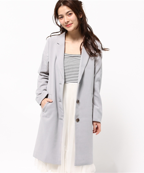 earth music&ecology（アースミュージックアンドエコロジー）の「【2016Spring】チェスターコート（チェスターコート・レディース・ネイビー/サックスブルー/グレー/キャメル・SMALL/MEDIUM）」の21枚目の写真