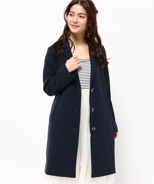 earth music&ecology（アースミュージックアンドエコロジー）の「【2016Spring】チェスターコート（チェスターコート・レディース・ネイビー/サックスブルー/グレー/キャメル・SMALL/MEDIUM）」の22枚目の写真