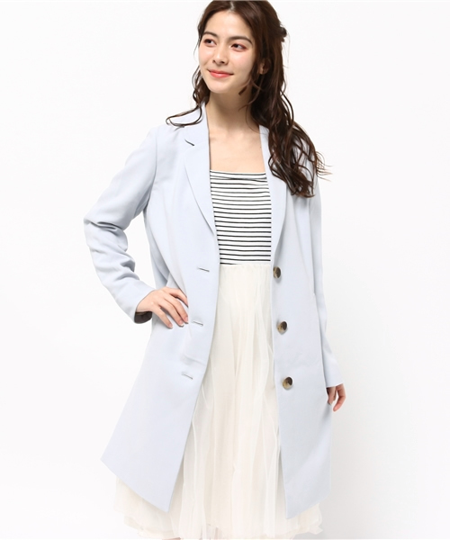 earth music&ecology（アースミュージックアンドエコロジー）の「【2016Spring】チェスターコート（チェスターコート・レディース・ネイビー/サックスブルー/グレー/キャメル・SMALL/MEDIUM）」の11枚目の写真