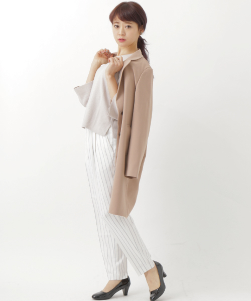 earth music&ecology（アースミュージックアンドエコロジー）の「【2016Spring】チェスターコート（チェスターコート・レディース・ネイビー/サックスブルー/グレー/キャメル・SMALL/MEDIUM）」の13枚目の写真