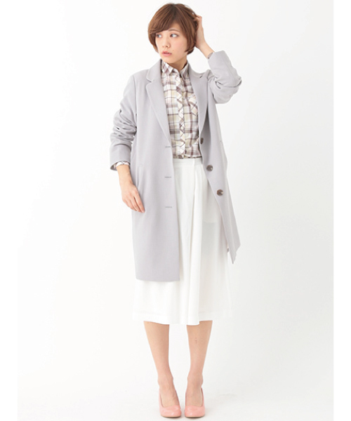 earth music&ecology（アースミュージックアンドエコロジー）の「【2016Spring】チェスターコート（チェスターコート・レディース・ネイビー/サックスブルー/グレー/キャメル・SMALL/MEDIUM）」の15枚目の写真