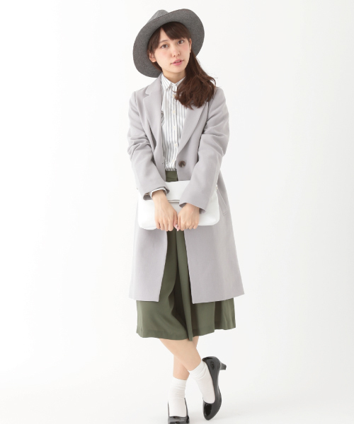 earth music&ecology（アースミュージックアンドエコロジー）の「【2016Spring】チェスターコート（チェスターコート・レディース・ネイビー/サックスブルー/グレー/キャメル・SMALL/MEDIUM）」の16枚目の写真