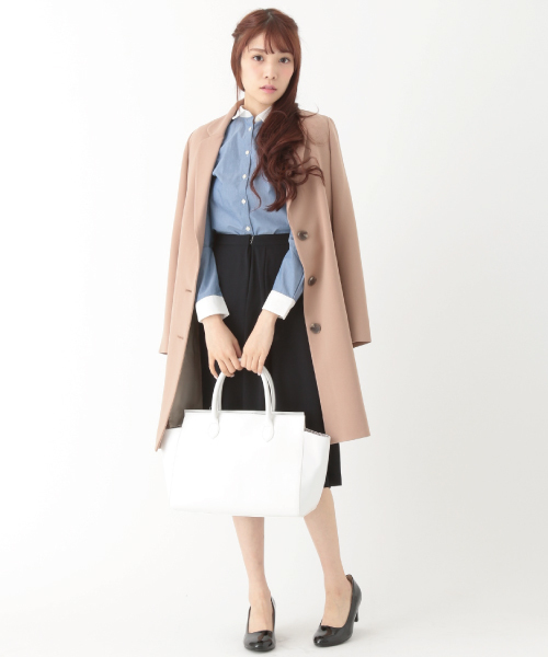 earth music&ecology（アースミュージックアンドエコロジー）の「【2016Spring】チェスターコート（チェスターコート・レディース・ネイビー/サックスブルー/グレー/キャメル・SMALL/MEDIUM）」の10枚目の写真