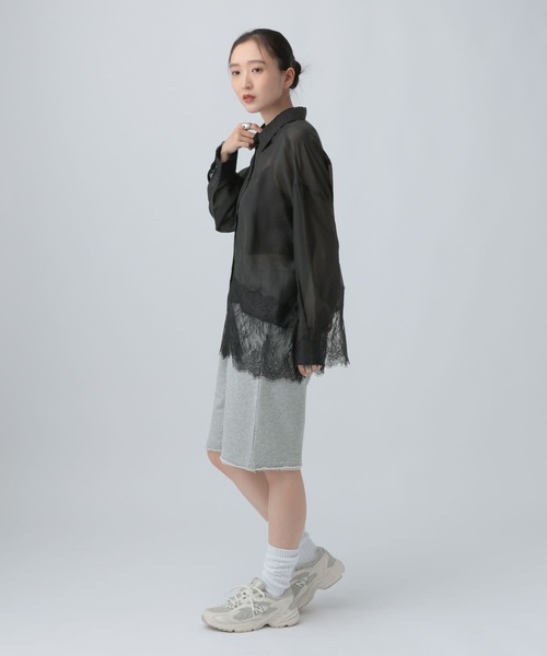 LEPSIM（レプシィム）の「レースドッキングシアーシャツ　774517（シャツ/ブラウス・レディース・ブラック/オフホワイト・FREE）」の17枚目の写真