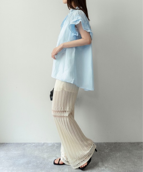 on:nue（オンニュ）の「【on:nue】[着用動画あり！] 透かし編みサマーニットパンツ /2026 SS COLLECTION（その他パンツ・レディース・グレー/ベージュ/ブラック/アイボリー・FREE）」の16枚目の写真