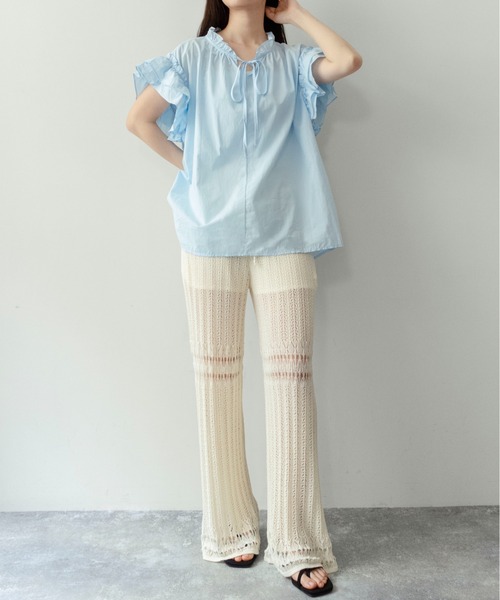 on:nue（オンニュ）の「【on:nue】[着用動画あり！] 透かし編みサマーニットパンツ /2026 SS COLLECTION（その他パンツ・レディース・グレー/ベージュ/ブラック/アイボリー・FREE）」の19枚目の写真