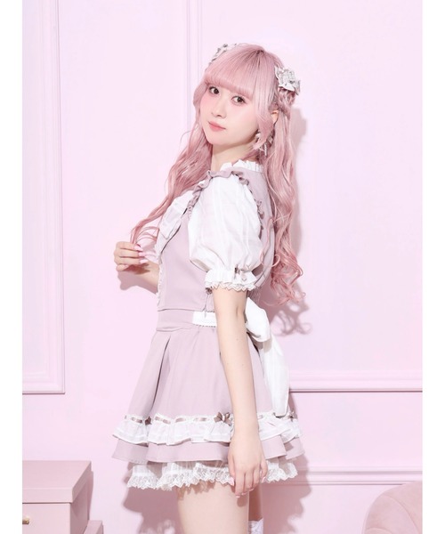 NOEMIE(ノエミー)の「チャーム付きシアーチェックビッグリボンセットアップ(ワンピース・レディース・ブラック/ピンク/サックスブルー・M)」の5枚目の写真
