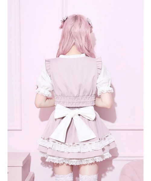 NOEMIE(ノエミー)の「チャーム付きシアーチェックビッグリボンセットアップ(ワンピース・レディース・ブラック/ピンク/サックスブルー・M)」の6枚目の写真