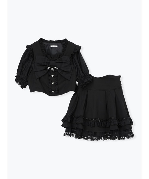 NOEMIE(ノエミー)の「チャーム付きシアーチェックビッグリボンセットアップ(ワンピース・レディース・ブラック/ピンク/サックスブルー・M)」の16枚目の写真