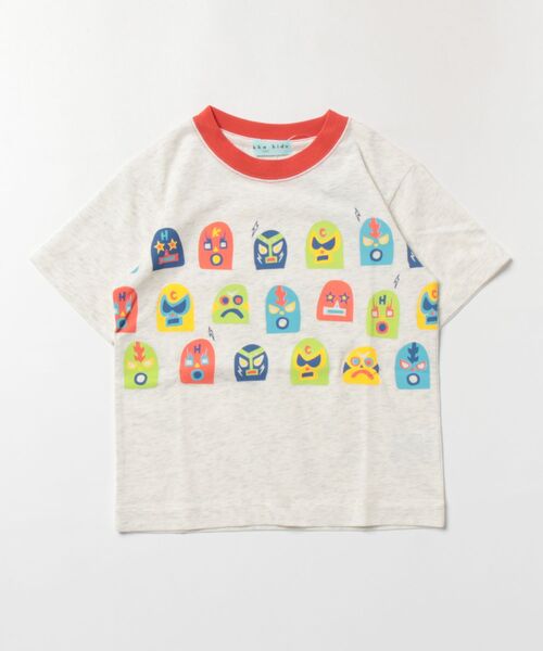 HAKKA KIDS（ハッカキッズ）の「覆面マスクプリント接触冷感Tシャツ（Tシャツ/カットソー・キッズ・ライトグレー/イエロー・100cm/110cm/120cm/130cm）」の2枚目の写真