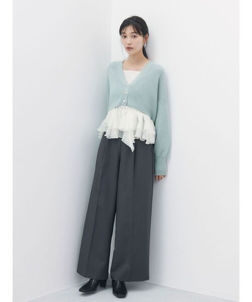 LAGUNAMOON(ラグナムーン)の「バイカラーベルトパンツ(その他パンツ・レディース・ボルドー/アイボリー/チャコールグレー・SMALL/MEDIUM)」の5枚目の写真