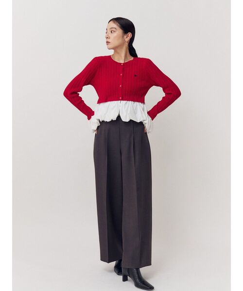 LAGUNAMOON(ラグナムーン)の「バイカラーベルトパンツ(その他パンツ・レディース・ボルドー/アイボリー/チャコールグレー・SMALL/MEDIUM)」の8枚目の写真