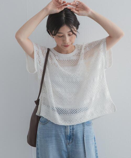 URBAN RESEARCH DOORS(アーバンリサーチドアーズ)の「クロップドレースプルオーバー(その他トップス・レディース・ブラック/ブラウン/オフホワイト・FREE)」の9枚目の写真