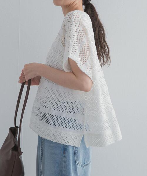 URBAN RESEARCH DOORS(アーバンリサーチドアーズ)の「クロップドレースプルオーバー(その他トップス・レディース・ブラック/ブラウン/オフホワイト・FREE)」の7枚目の写真