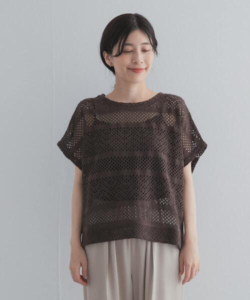 URBAN RESEARCH DOORS(アーバンリサーチドアーズ)の「クロップドレースプルオーバー(その他トップス・レディース・ブラック/ブラウン/オフホワイト・FREE)」の12枚目の写真