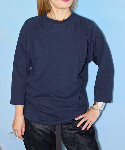 CITYSHOP(シティーショップ)の「CREATIVE GROWTH FOOTBALL TEE OE1240:Tシャツ(Tシャツ/カットソー・レディース・ネイビー・MEDIUM)」の2枚目の写真