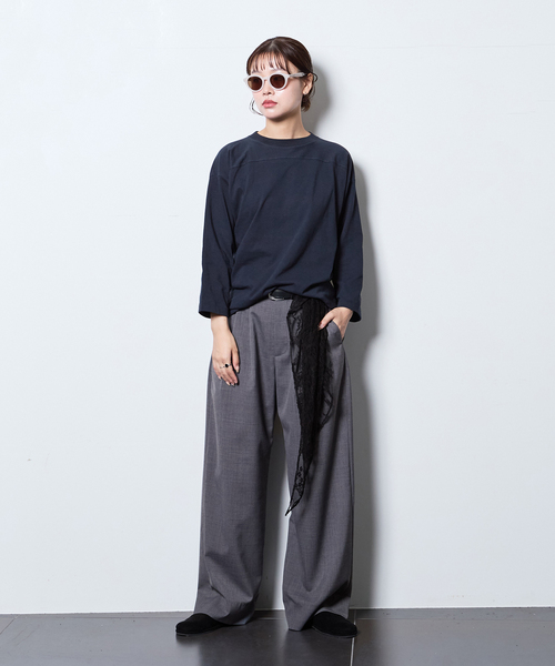 CITYSHOP(シティーショップ)の「CREATIVE GROWTH FOOTBALL TEE OE1240:Tシャツ(Tシャツ/カットソー・レディース・ネイビー・MEDIUM)」の4枚目の写真