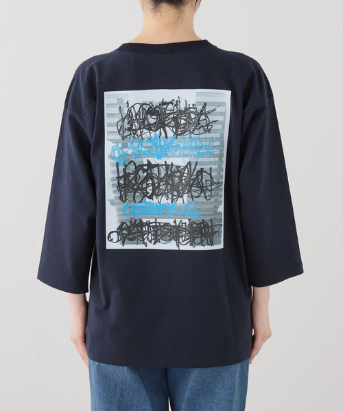 CITYSHOP(シティーショップ)の「CREATIVE GROWTH FOOTBALL TEE OE1240:Tシャツ(Tシャツ/カットソー・レディース・ネイビー・MEDIUM)」の8枚目の写真