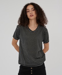 WISH FOR EVER（ウィッシュフォーエバー）の「ASSORT SLAB CROPPED COMPACT V NECK T/アソートスラブクロップドコンパクトVネックT（Tシャツ/カットソー）」