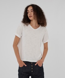 WISH FOR EVER（ウィッシュフォーエバー）の「ASSORT SLAB CROPPED COMPACT V NECK T/アソートスラブクロップドコンパクトVネックT（Tシャツ/カットソー）」