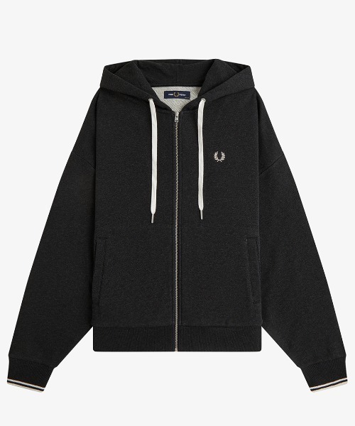 FRED PERRY（フレッドペリー）の「Hooded Zip-Through Sweatshirt／フード付きジップスルースウェット（パーカー・レディース・プラム/チャコールグレー・12/10）」の7枚目の写真