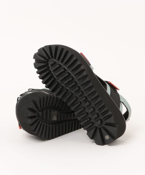 本革/厚底/6cm】キャタピラーソール ベルクロサンダル ALL BLACK