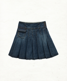 DD four-stitch denim skirt (INDIGO)