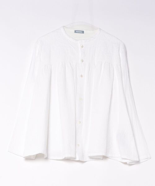 Plantation(プランテーション)の「BIZENダブルガーゼ / S(シャツ/ブラウス・レディース・ホワイト/ネイビー・M size)」の1枚目の写真