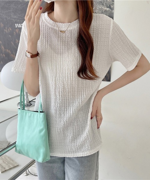 ONEP STAR(ワンピスター)の「ポコポコワッフル半袖プルオーバー(Tシャツ/カットソー・レディース・ブラック/ホワイト/カーキ/ブルー・MEDIUM/LARGE/X-LARGE)」の19枚目の写真