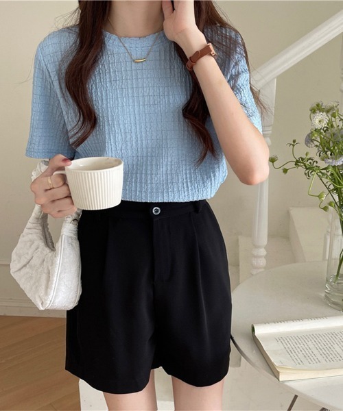 ONEP STAR(ワンピスター)の「ポコポコワッフル半袖プルオーバー(Tシャツ/カットソー・レディース・ブラック/ホワイト/カーキ/ブルー・MEDIUM/LARGE/X-LARGE)」の14枚目の写真