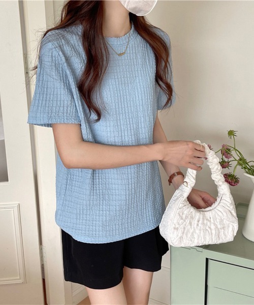 ONEP STAR(ワンピスター)の「ポコポコワッフル半袖プルオーバー(Tシャツ/カットソー・レディース・ブラック/ホワイト/カーキ/ブルー・MEDIUM/LARGE/X-LARGE)」の16枚目の写真