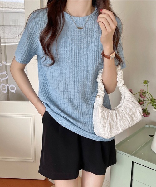 ONEP STAR(ワンピスター)の「ポコポコワッフル半袖プルオーバー(Tシャツ/カットソー・レディース・ブラック/ホワイト/カーキ/ブルー・MEDIUM/LARGE/X-LARGE)」の17枚目の写真