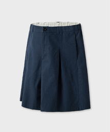 NONBLANK（ノンブランク）の「ワイドフィットリネンハーフパンツ_BLUE NAVY（その他パンツ）」