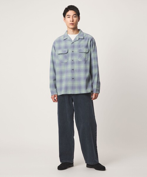 PENDLETON(ペンドルトン)の「【別注】<PENDLETON>チェック オープンカラー 長袖 シャツ(シャツ/ブラウス・メンズ・ライトブルー/ブラウン/ブラック・M/L/XL)」の4枚目の写真