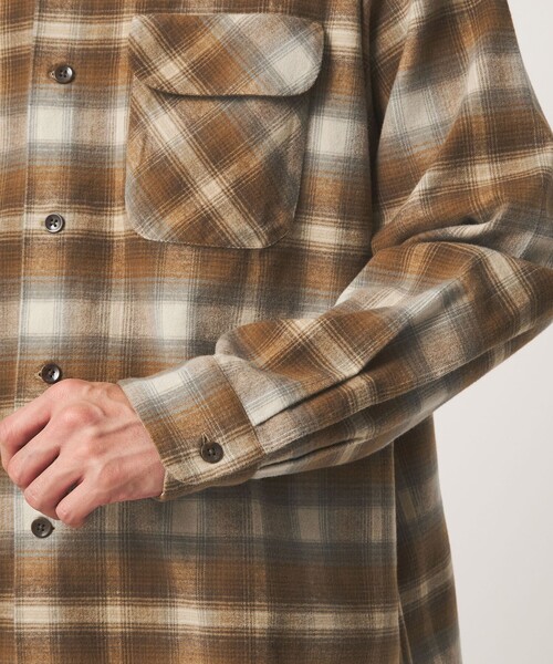 PENDLETON(ペンドルトン)の「【別注】<PENDLETON>チェック オープンカラー 長袖 シャツ(シャツ/ブラウス・メンズ・ライトブルー/ブラウン/ブラック・M/L/XL)」の10枚目の写真