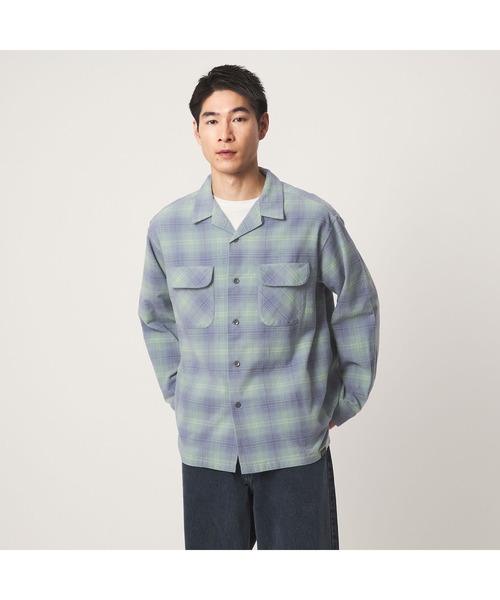 PENDLETON(ペンドルトン)の「【別注】<PENDLETON>チェック オープンカラー 長袖 シャツ(シャツ/ブラウス・メンズ・ライトブルー/ブラウン/ブラック・M/L/XL)」の3枚目の写真