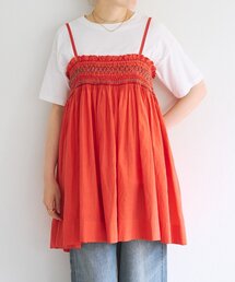 BEARDSLEY | 《INJIRI》スモッキングチュニックワンピース(キャミソール)