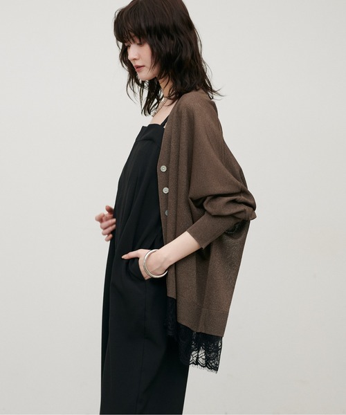 LARUTA(ラルータ)の「【LARUTA】ドルマンヘムレースニットカーディガン(カーディガン/ボレロ・レディース・ブラック/ブラウン/アイボリー/グレイッシュベージュ・FREE)」の19枚目の写真