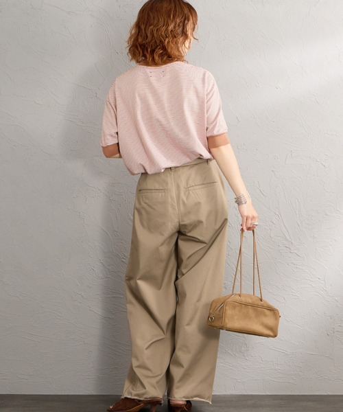 MEYAME（メヤメ）の「[MEYAME/メヤメ] 袖リブ ショートスリーブボーダーTシャツ（Tシャツ/カットソー・レディース・ブラウン/ブラック・F）」の13枚目の写真