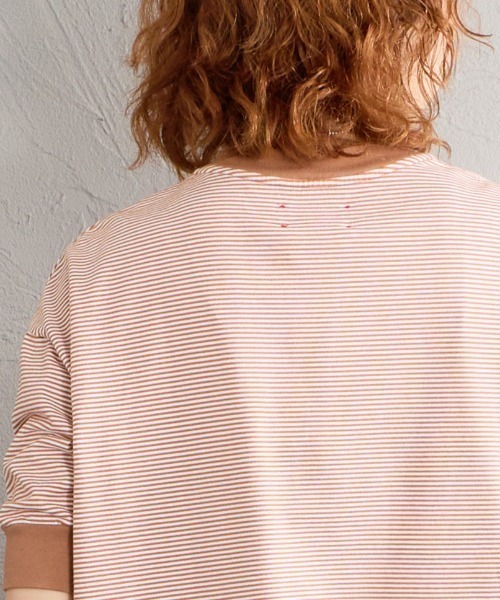 MEYAME（メヤメ）の「[MEYAME/メヤメ] 袖リブ ショートスリーブボーダーTシャツ（Tシャツ/カットソー・レディース・ブラウン/ブラック・F）」の6枚目の写真